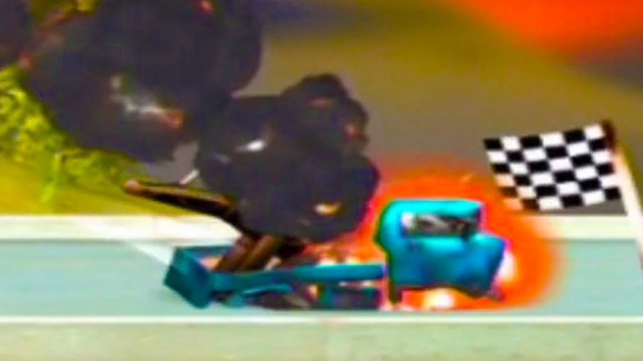 トラックを一瞬で廃車にするジャンプ台