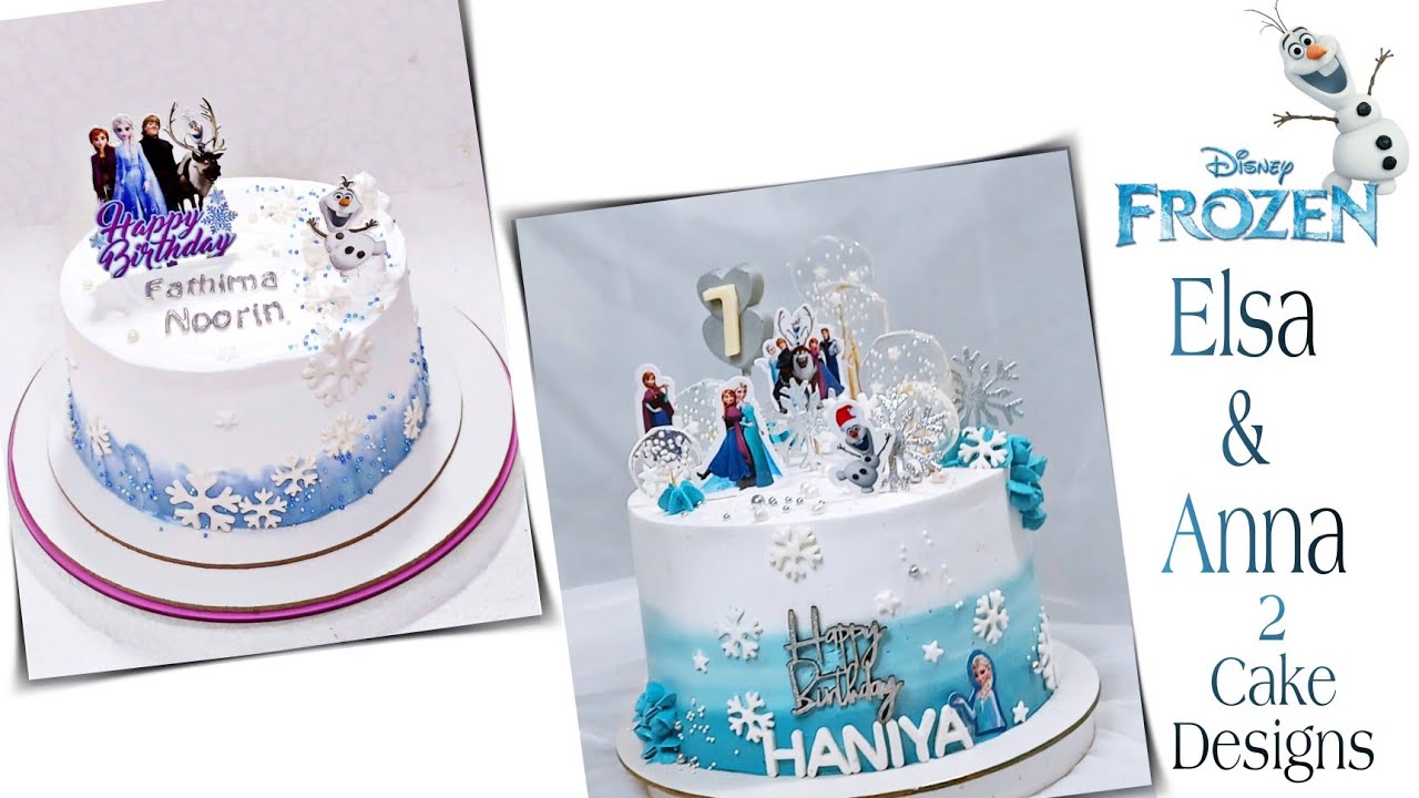 Elsa & Anna theame ൽ easy ആയി ചെയ്യാവുന്ന 2 കിടിലൻ designs/ Frozen's Elsa & Anna cake design ideas