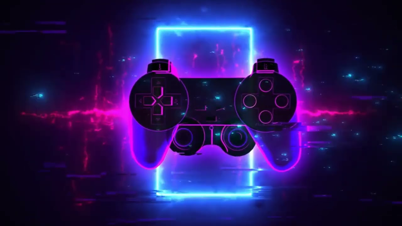 Neon Game Controller - 8 Hour Ultra HD Screensaver