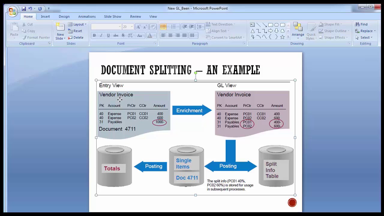 62   Document Splitting   New GL