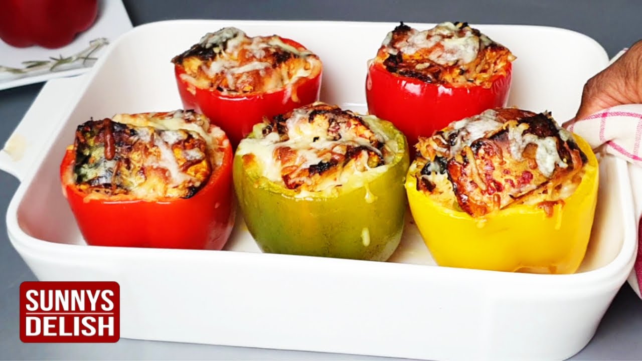 The perfect FISH AND CHEESE STUFFED BELL PEPPERS RECIPE | So! Delish
