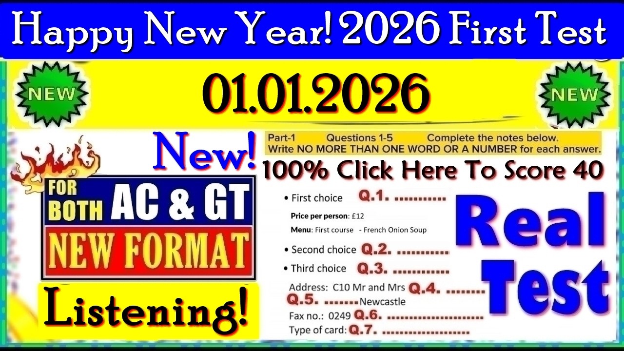 IELTS LISTENING PRACTICE TEST 2025 WITH ANSWERS | 01.01.2026