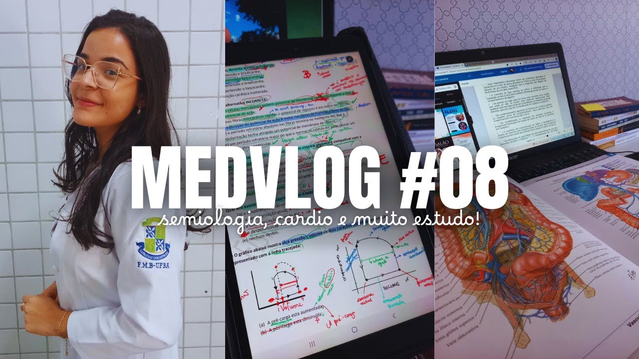 MEDVLOG #08 - Aula de Semiologia Médica, prova de Cardio e muito estudo no 3°semestre de Medicina