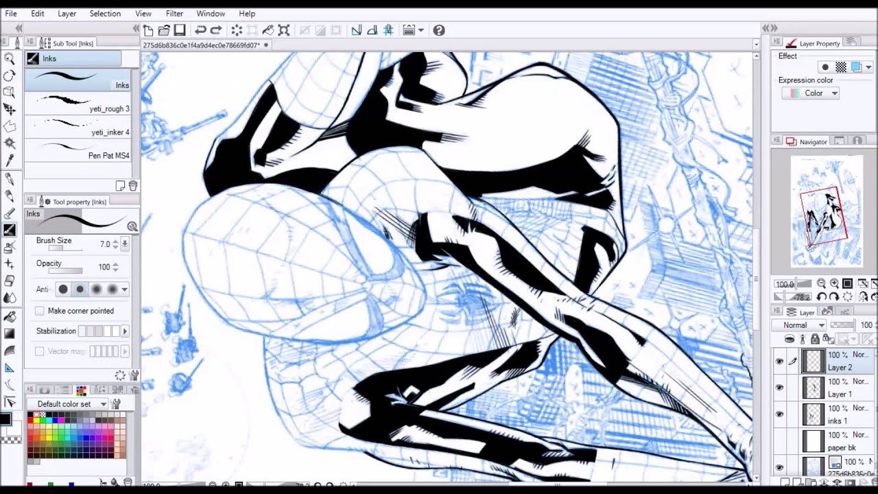 Digital Inks on Stuart Immonen's Spider Man Cover TUTORIAL