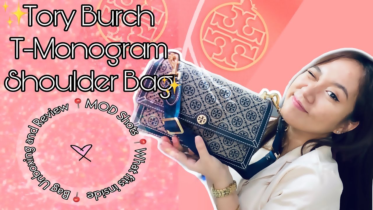 TORY BURCH T MONOGRAM JACQUARD SHOULDER BAG| MOD Shots| What fits| Ways to wear it| Klare Gapuz