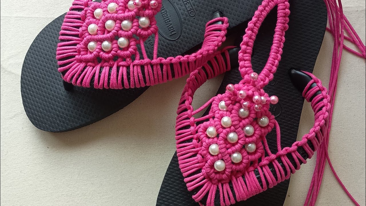Chinelo em Macramê Ísis | Passo a Passo Completo Havaianas Personalizadas