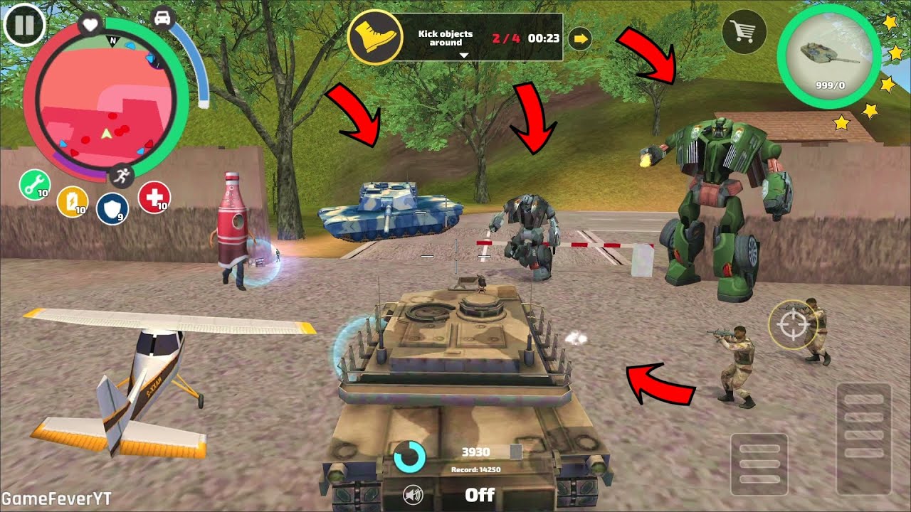 Rope Hero Vice Town - (Rope Hero Fight Army Tank) Monster Truck Jump on Tower - Android Gameplay HD