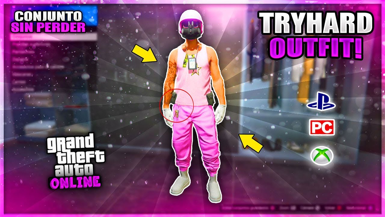 ✅MODDED OUTFIT JOGGERS ROSADO GTA ONLINE CON PLACA IAA Y BOLSA【PS4/PS5/XboxOne/Pc】