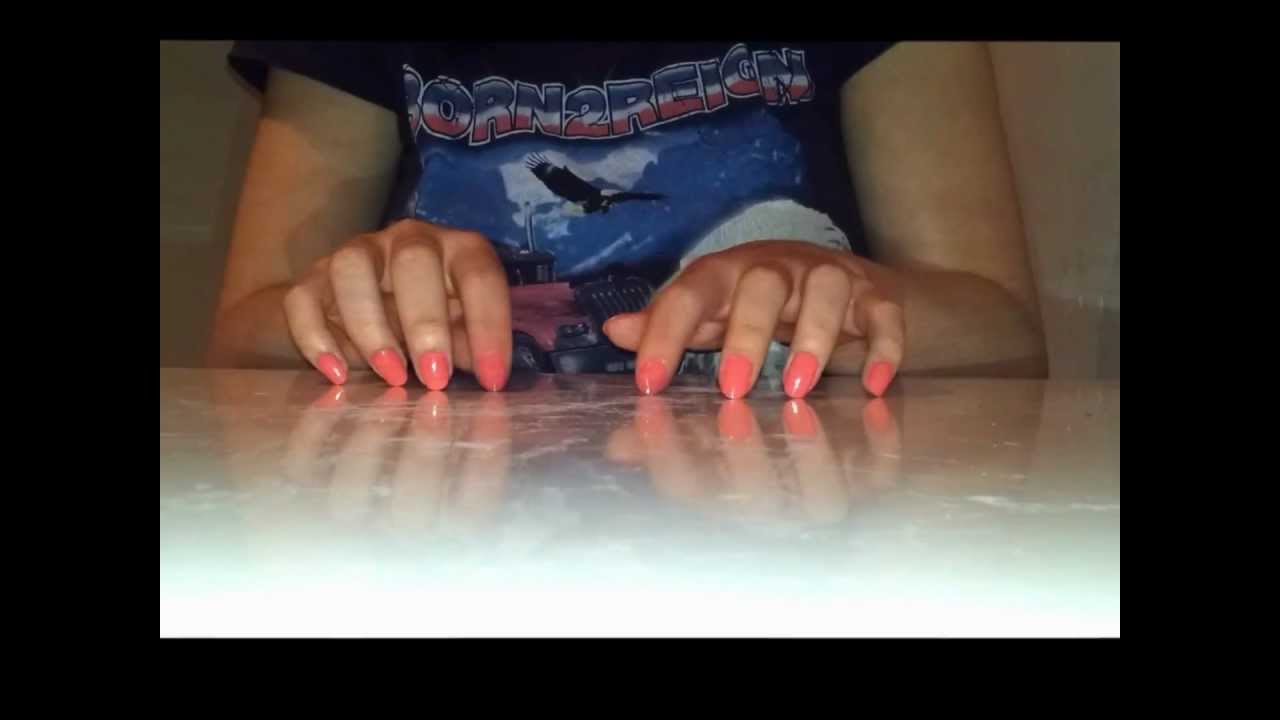 ASMR pink nails tapping and scratching a table