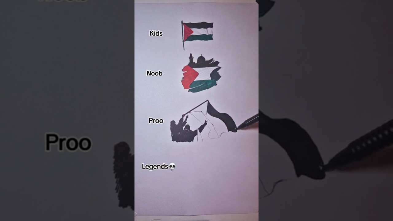 How to draw Palestine🇵🇸 