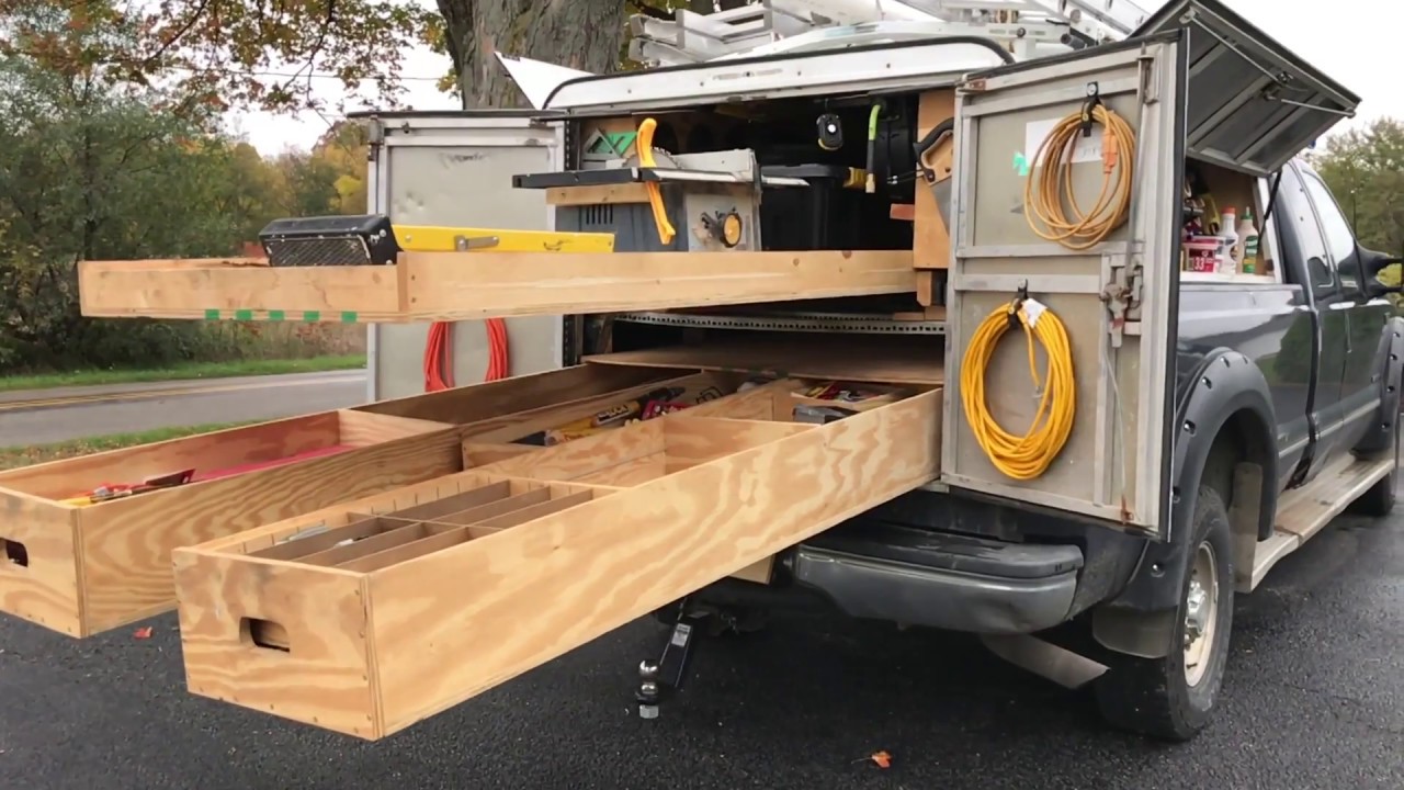 Contractor Truck Drawers and Shelving Set Up