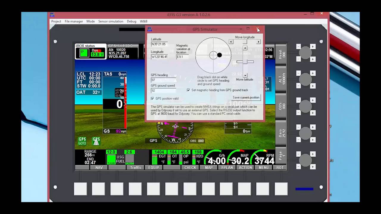 Electronic Flight Instrument System (EFIS) simulator  installation