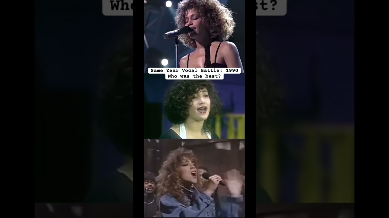 Whitney, Mariah, and JLo singing in 1990. Who was best? #mariahcarey #jenniferlopez #whitney
