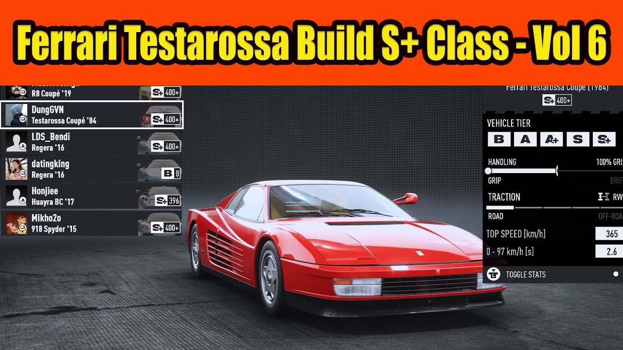 Ferrari Testarossa Coupe Build S+ Class Car in NFS Unbound Vol 6