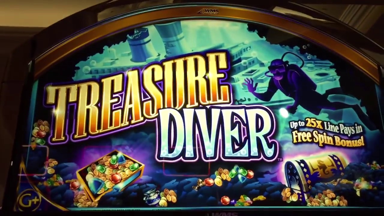 WMS *TREASURE DIVER* Slot Bonus & Re-triggers BIG WIN!