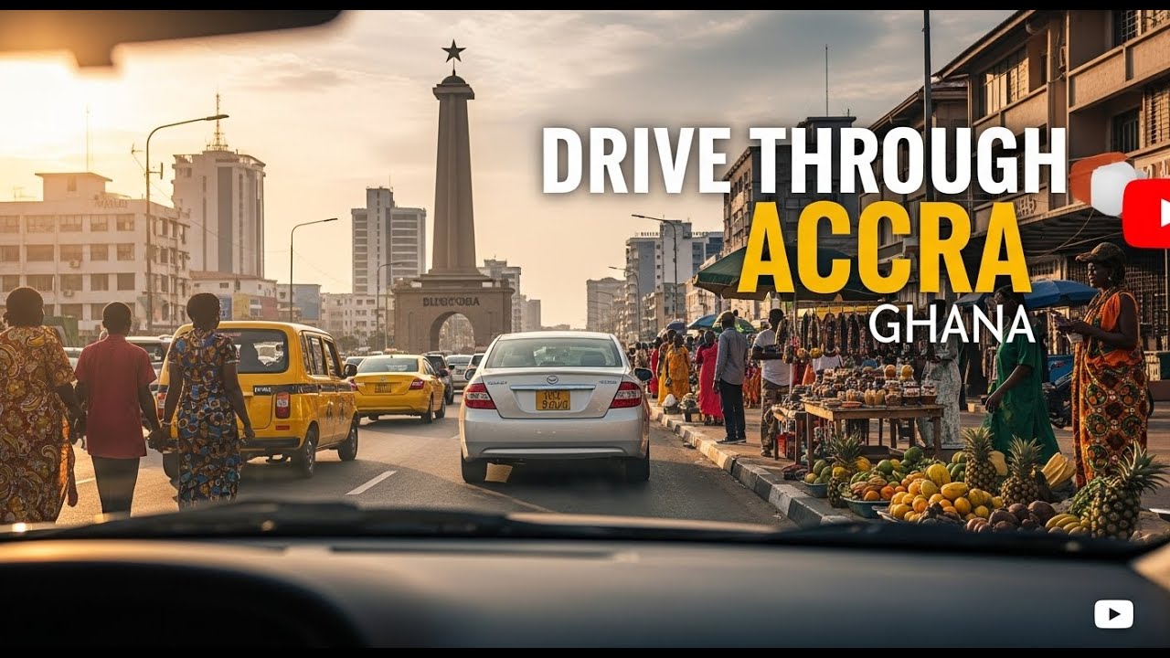 Drive Through Accra 🇬🇭 | The Heartbeat of Ghana on Whee! Zambian YouTuber | Alinase Nyirenda