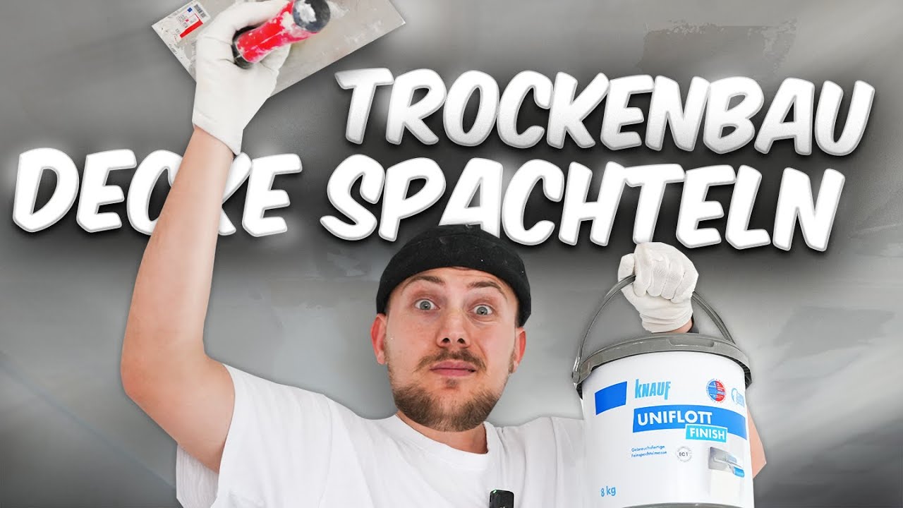 TROCKENBAU DECKE SPACHTELN Q1-Q4 mit Knauf Uniflott (So gehts richtig) ✅ Anleitung vom Profi 👷🏼&zwj;♂️