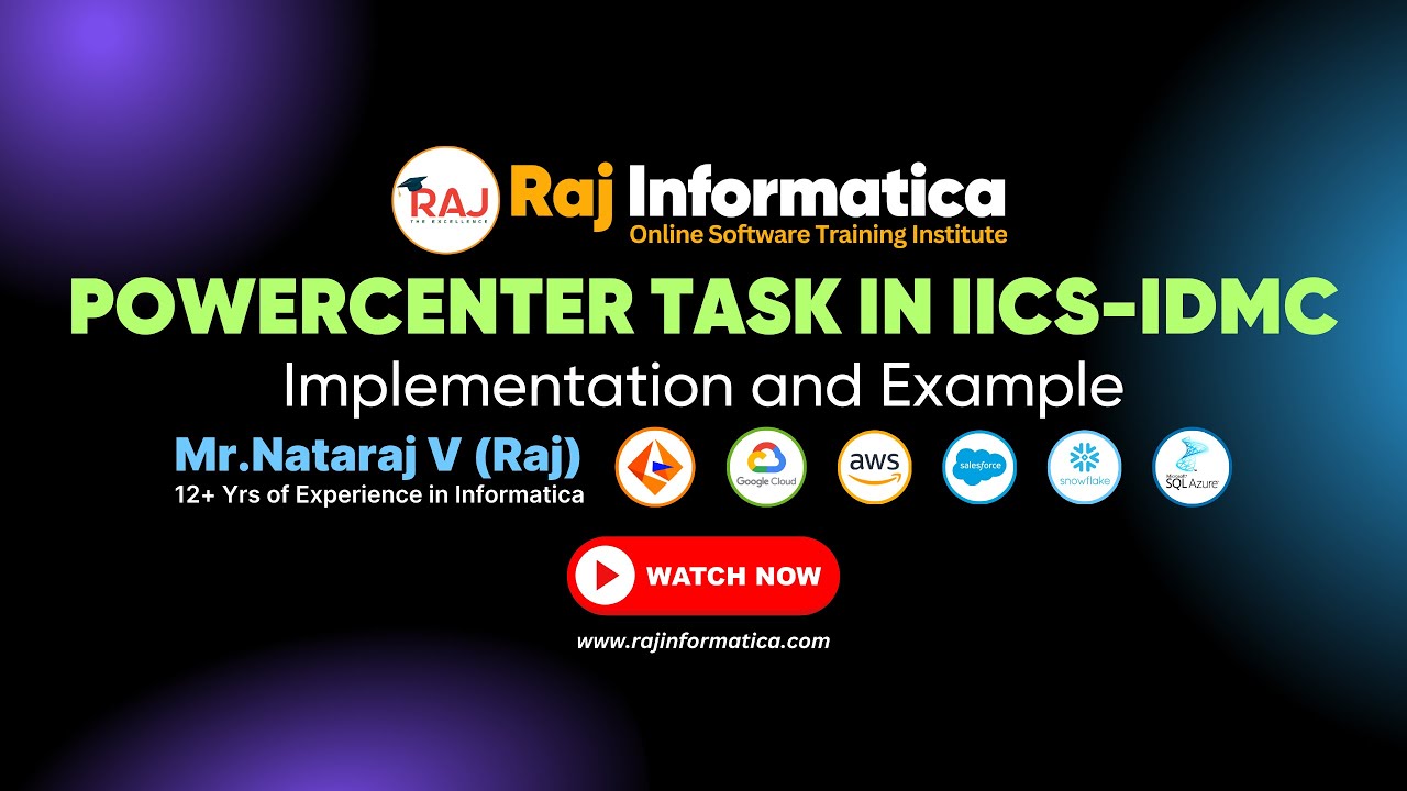 Powercenter Task in Informatica Cloud IICS-IDMC Realtime Example and Explanation By Raj Informatica
