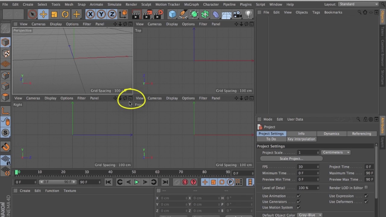 Cinema 4D QuickStart 04: Changing the Viewport