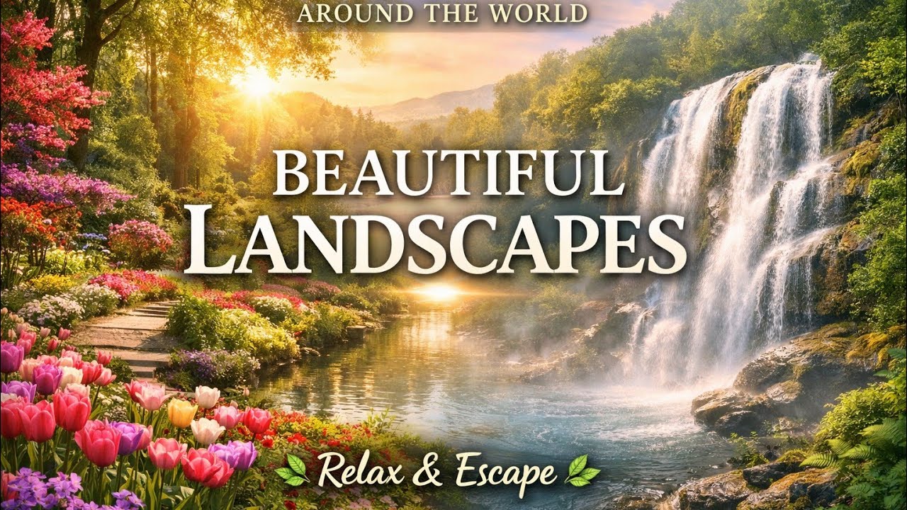 Beautiful Landscapes & Gardens from Around the World 🌿 | Relaxing Nature Sounds & Waterfalls #relax