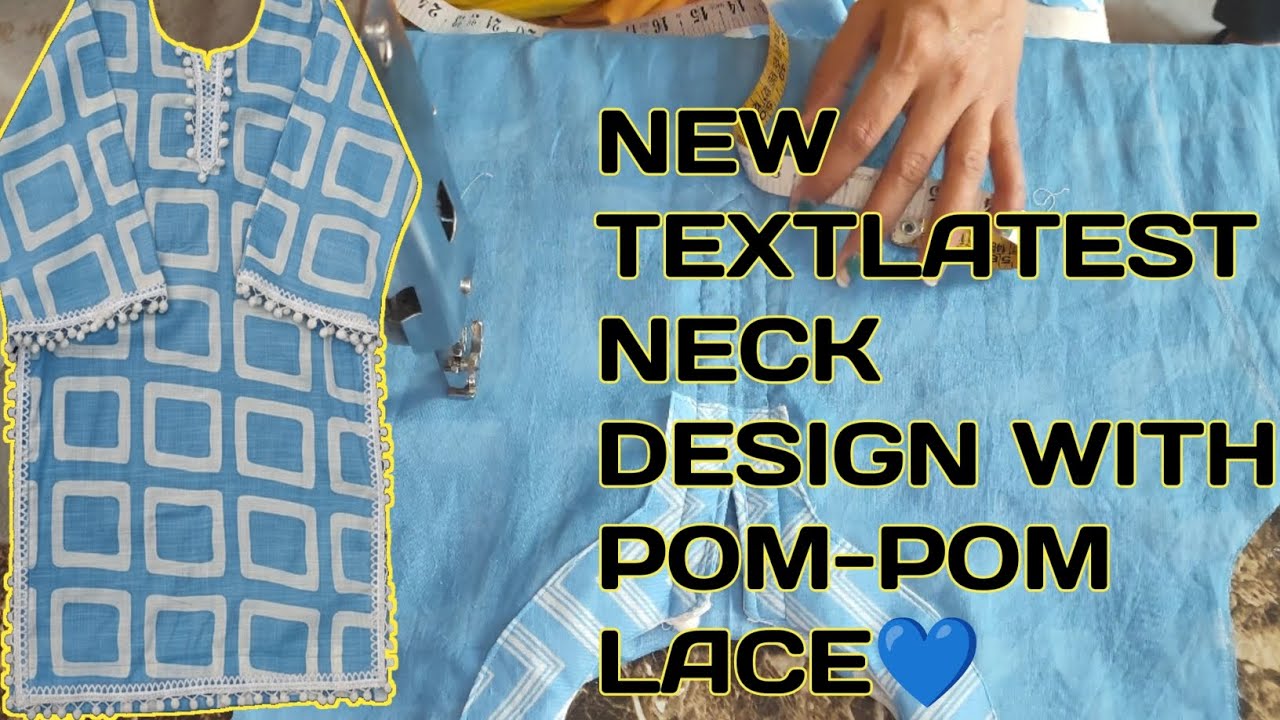 Stylish Pom-Pom Lace Kurti & Salwar Design | DIY Stitching Tutorial 🧵✨#trending #fashion #youtube 