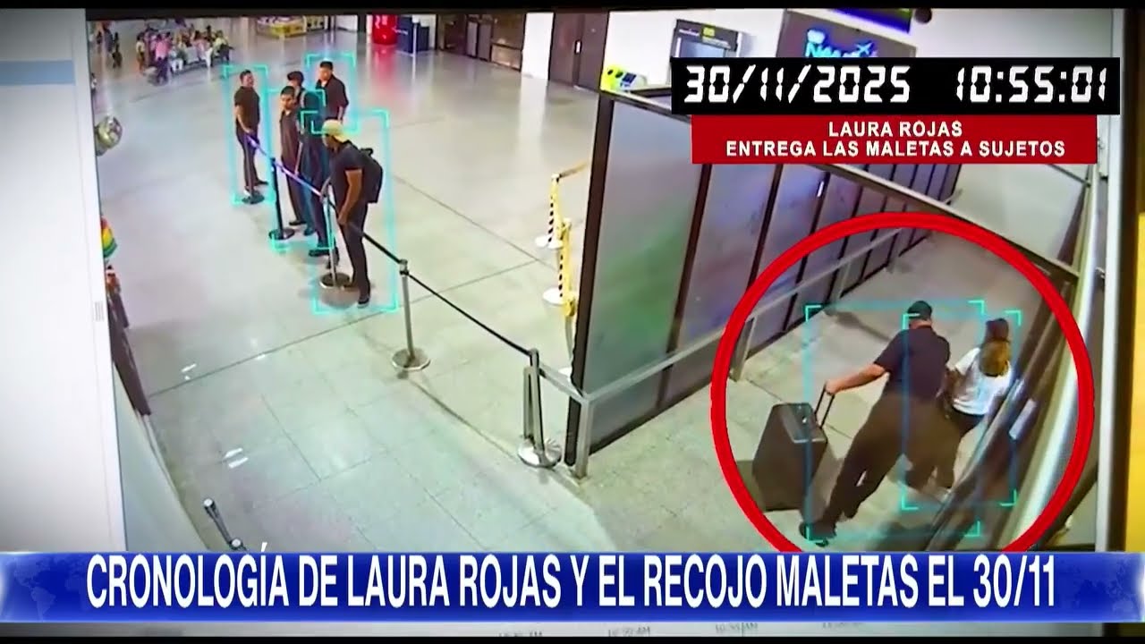 Cronología del 30/11: Laura Rojas llegó a Viru Viru con gorra y gafas, esperó 22 min, retiró 2 male