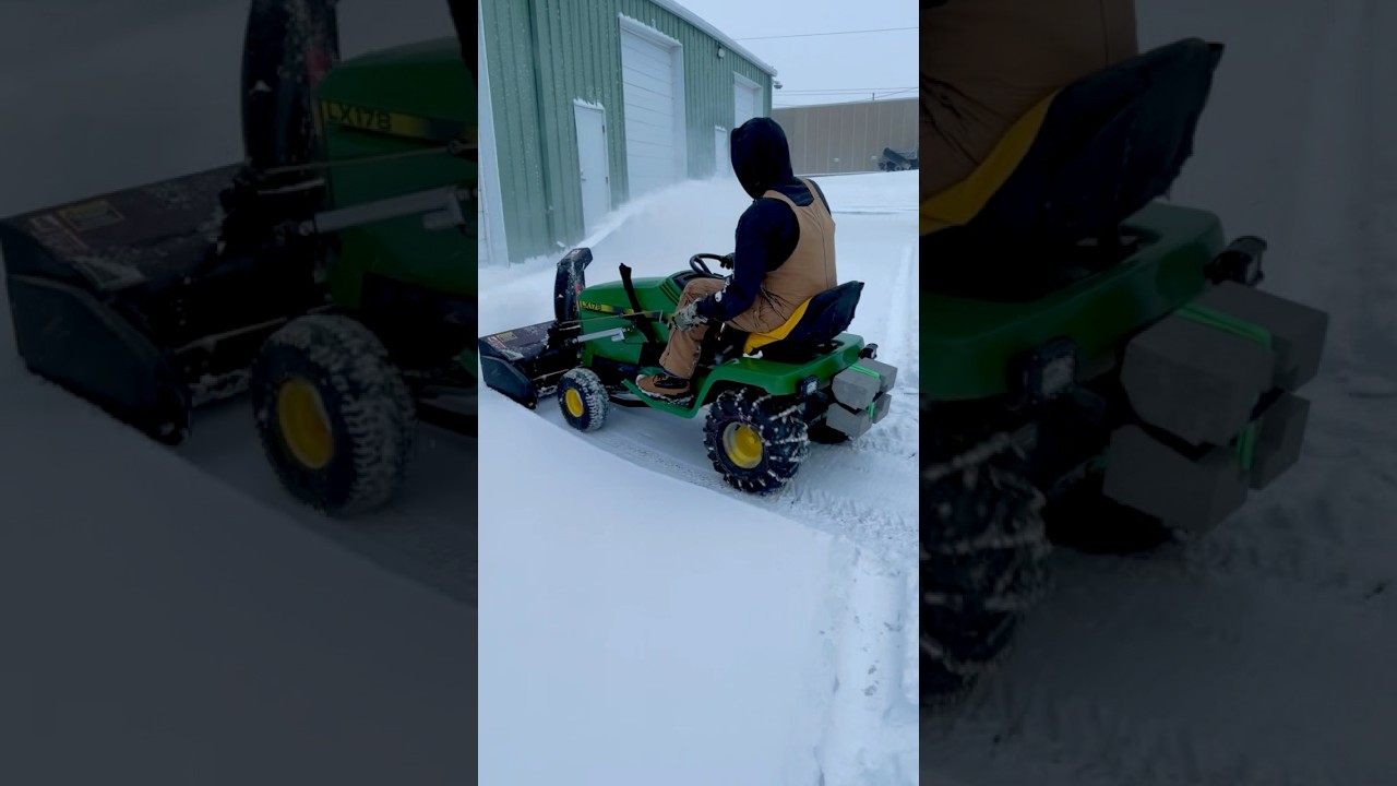 John Deere LX178 w/ 42&rdquo; Sabre Snowblower + Custom Linear Actuator | Winter Workhorse in Action