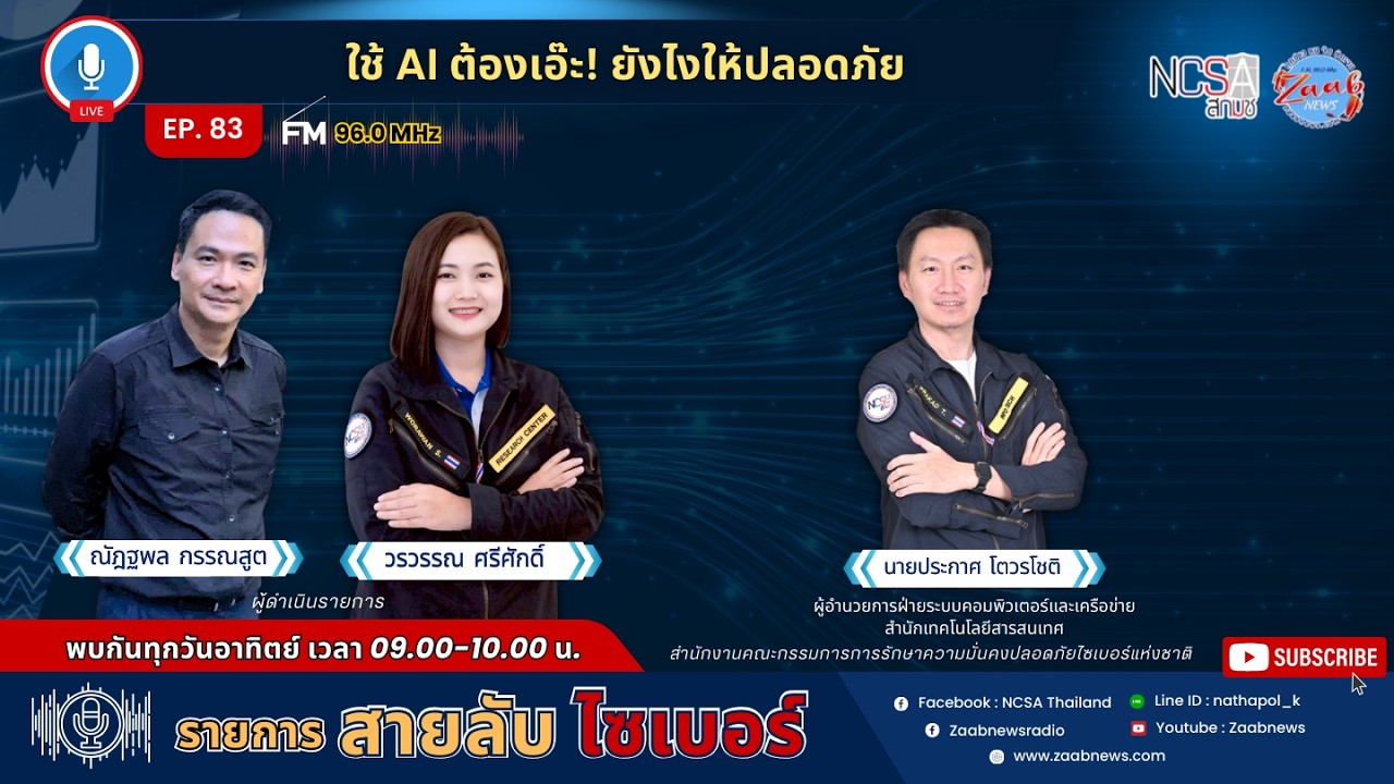 รายการ ‘สายลับไซเบอร์’ EP.83 ตอน: ใช้ AI ต้องเอ๊ะ! ยังไงให้ปลอดภัย
