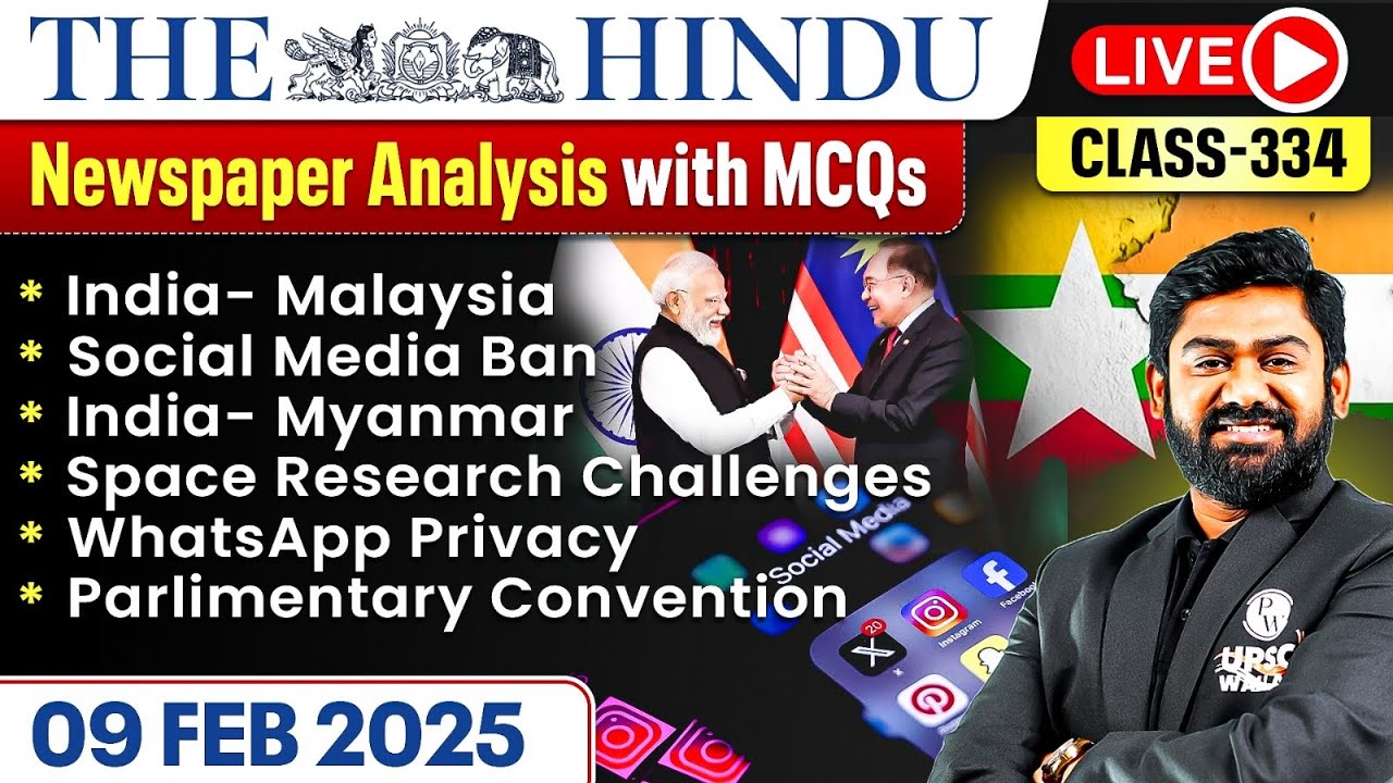 The Hindu Analysis - 9th February | The Hindu Newspaper Today with MCQs | Aasim Sir