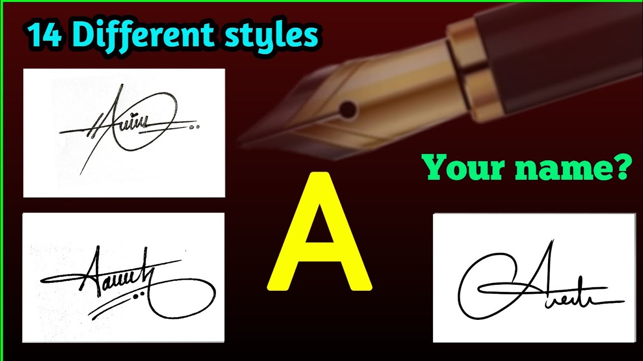 Stylish signature of letter 'A' || A letter short signature making easy