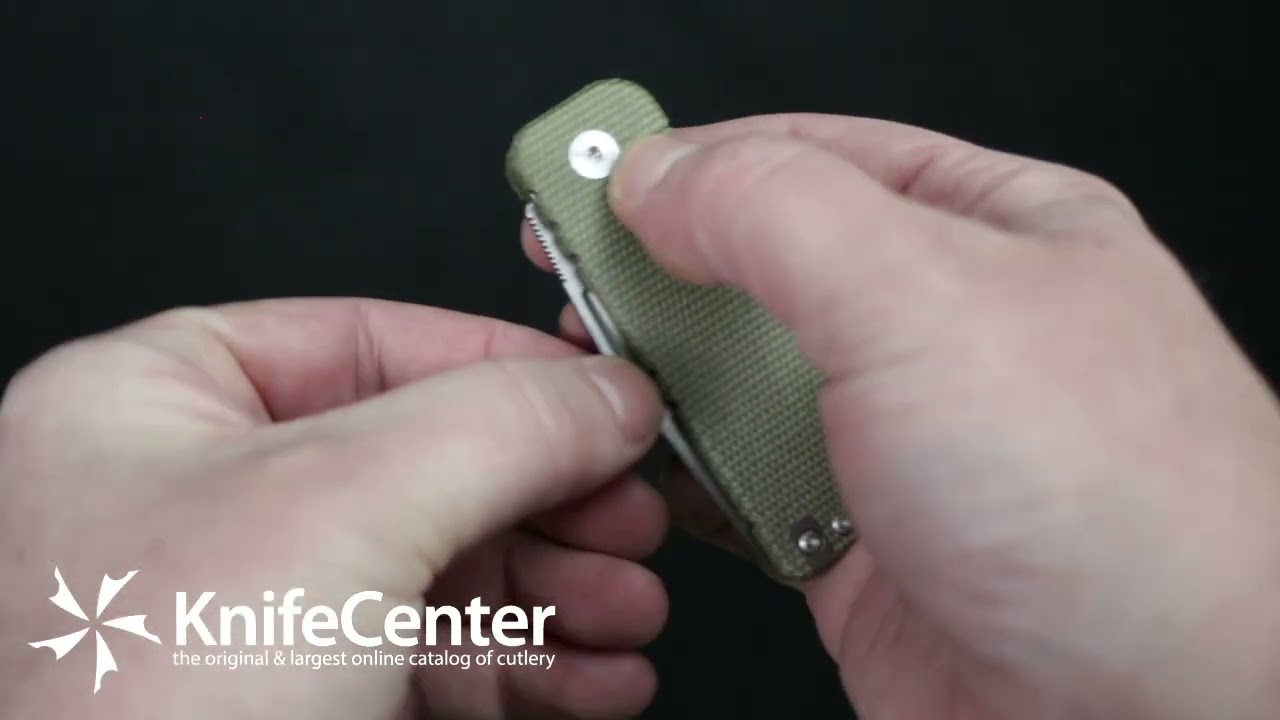 Fox BlackFox BF-758 MI Nu-Bowie Button Lock Folding Knife