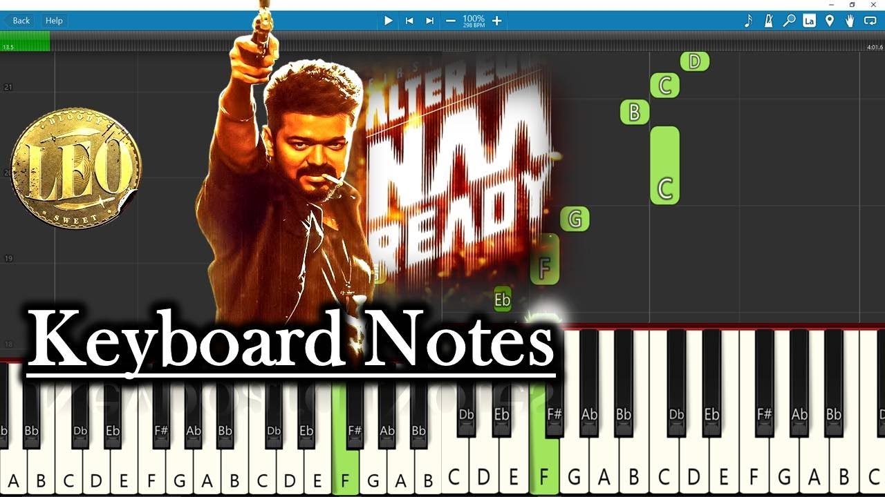 Naa Ready Song Keyboard Notes | Anirudh | Thalapathy Vijay | Lokesh Kanagaraj | Leo