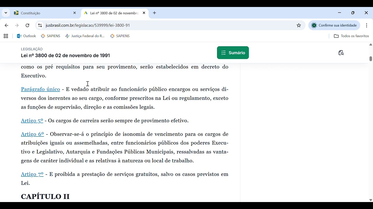 CONCURSO SOROCABA. ESTATUTO DOS SERVIDORES CIVIS. LEI N. 3.800/1991. ARTIGOS 3 A 7. COMENTÁRIO.