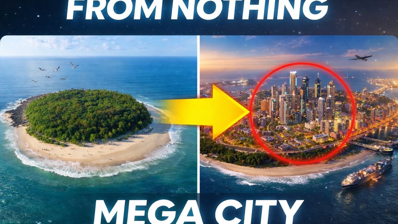 From Empty Island to Mega City in 3 Minutes | Island City Building Animation #citybuilding #island