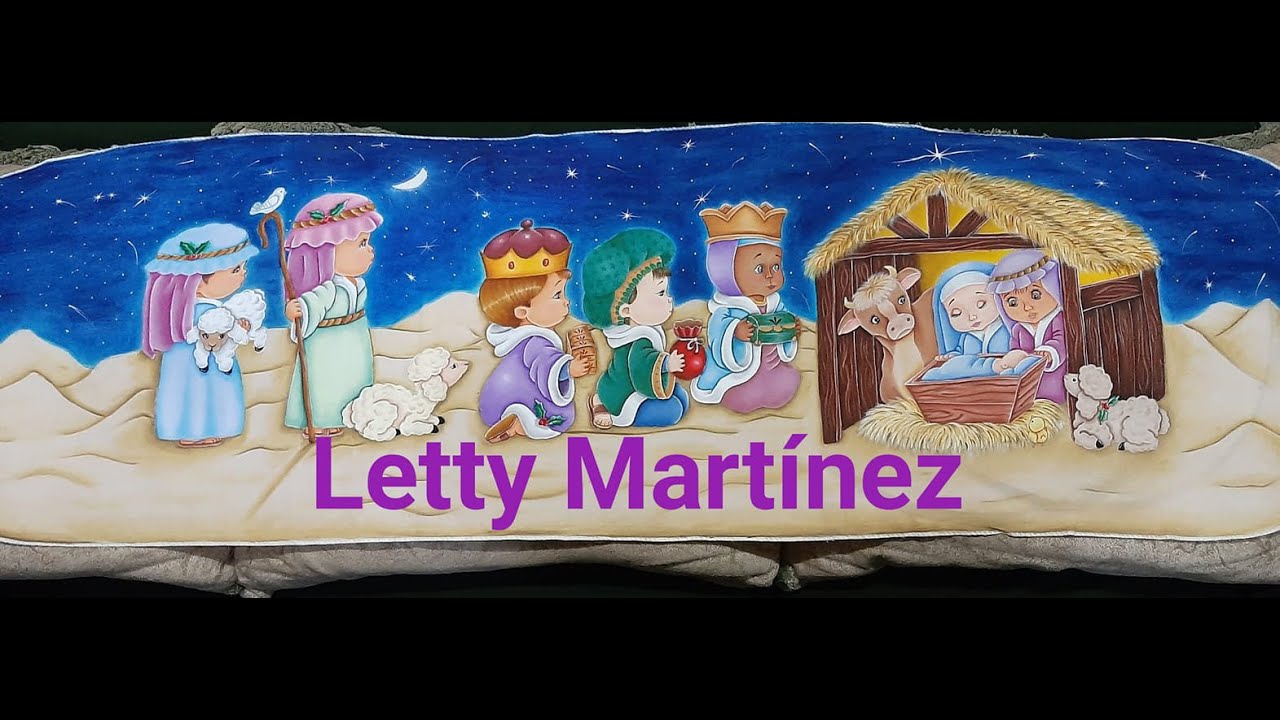 Pesebre Navideño 4   Pintura en Tela   Letty Martínez