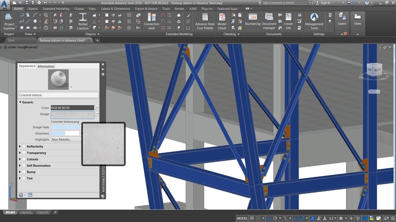 Advance Steel - Assigning a New Material to a Layer