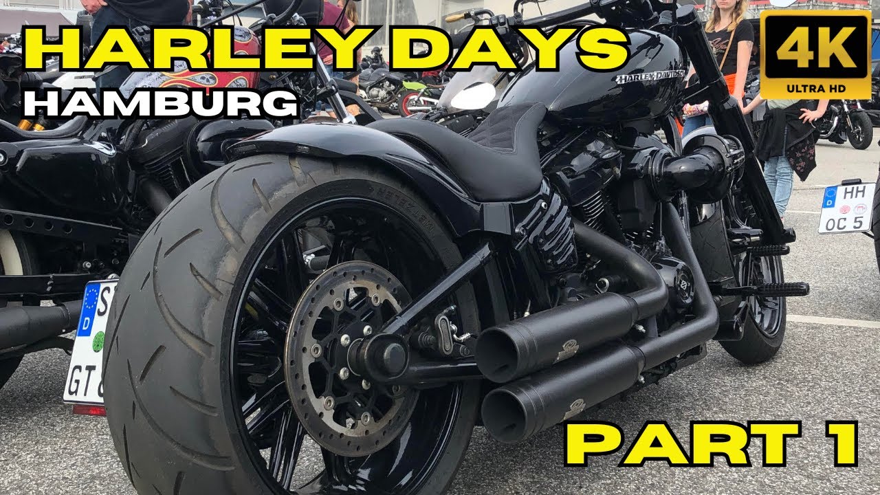 HARLEY DAYS HAMBURG 2023 BIKE PARADE PART 1 - ENGINE SOUND REVS - BAGGER, V-ROD, NIGHT-ROD, SPORTSER