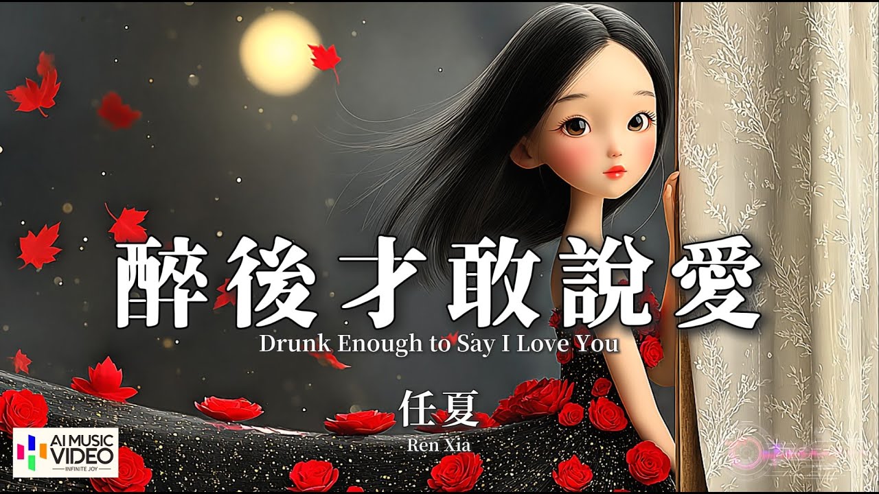 【高清MV】任夏 - 醉後才敢說愛【Pinyin + Eng Sub | AI音樂視頻 | 繁體拼音英文動態字幕】Ren Xia【任夏 - 醉后才敢说爱】