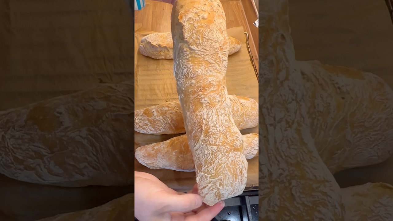 Easiest Baguette Recipe 😍 #baking #bread #easyrecipe
