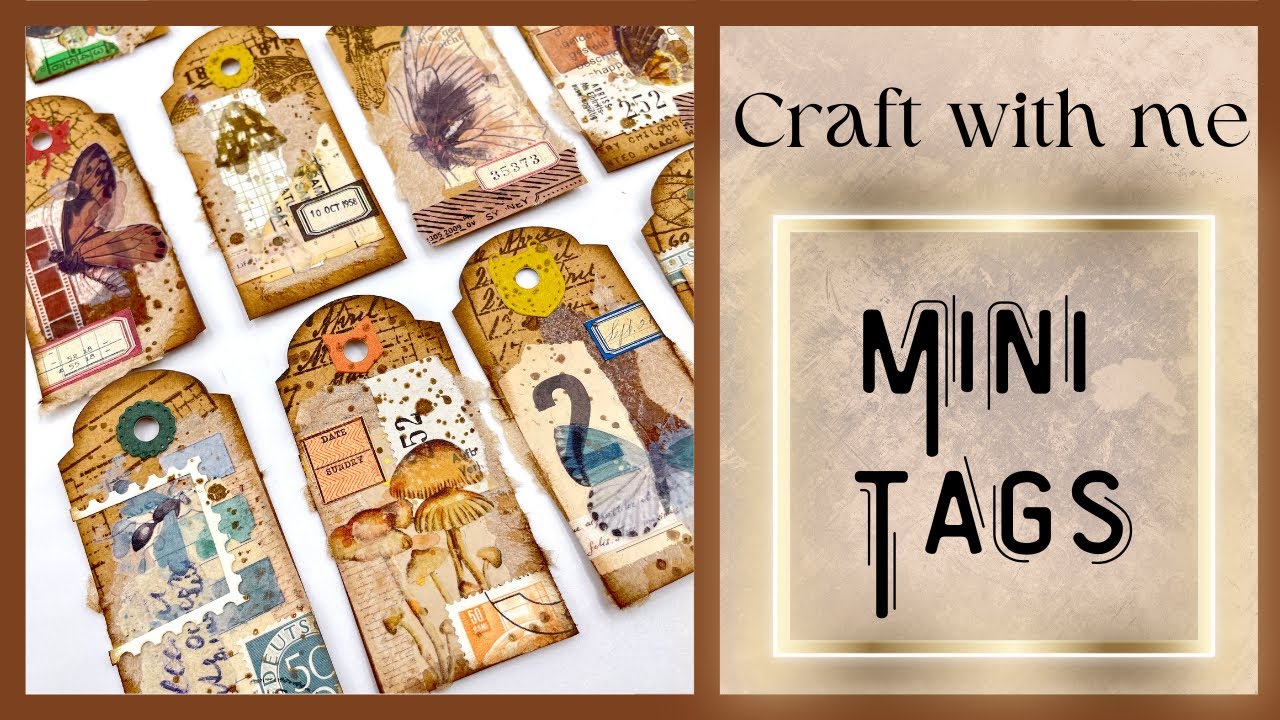 CRAFT WITH ME - MAKING MINI TAGS - JUNKJOURNAL IDEA - #papercraft #scrapbooking #junkjournalideas