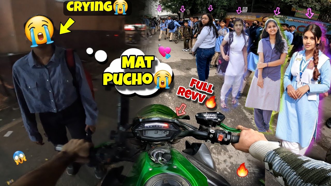 Cute School Girls Reactions On Kawasaki Z1000 Full Revv 💕 Shruti Crying😱  #z1000 #kawasaki