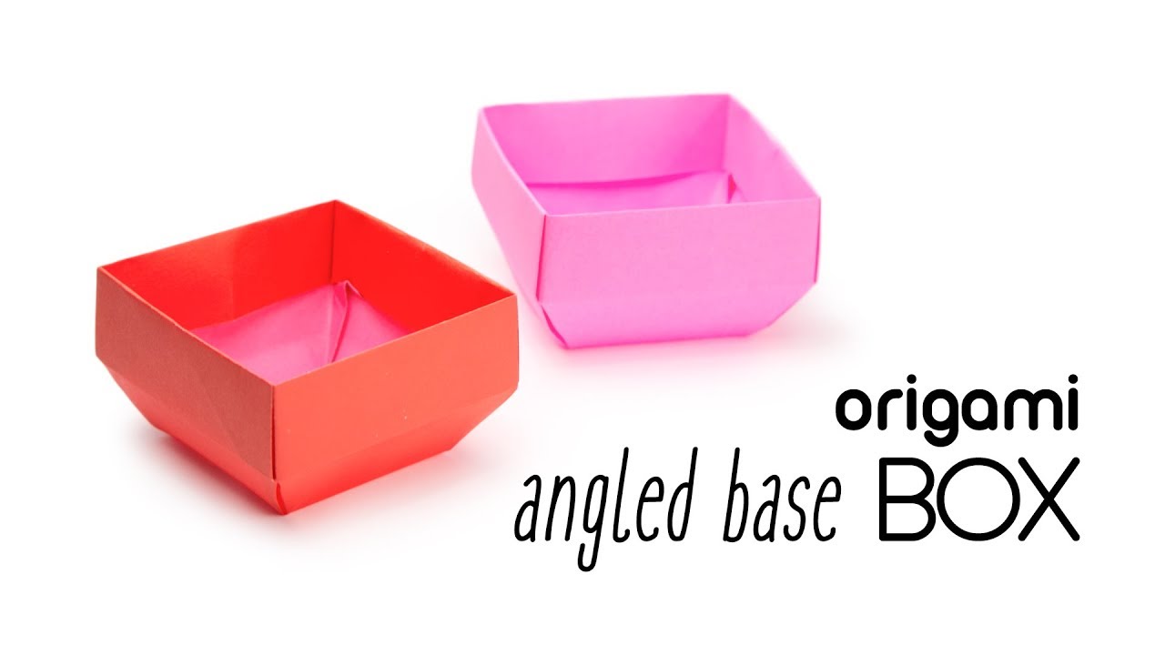 Origami Angled Base Box - Origami Pot Tutorial - Paper Kawaii