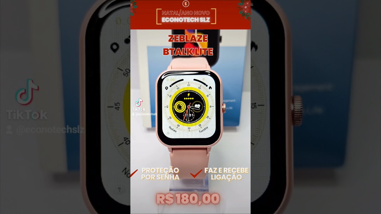 Promo&ccedil;&otilde;es de Natal e Ano Novo da EconoTech SLZ 🎊🎅#natal #zeblaze #smartwatch #aliexpress