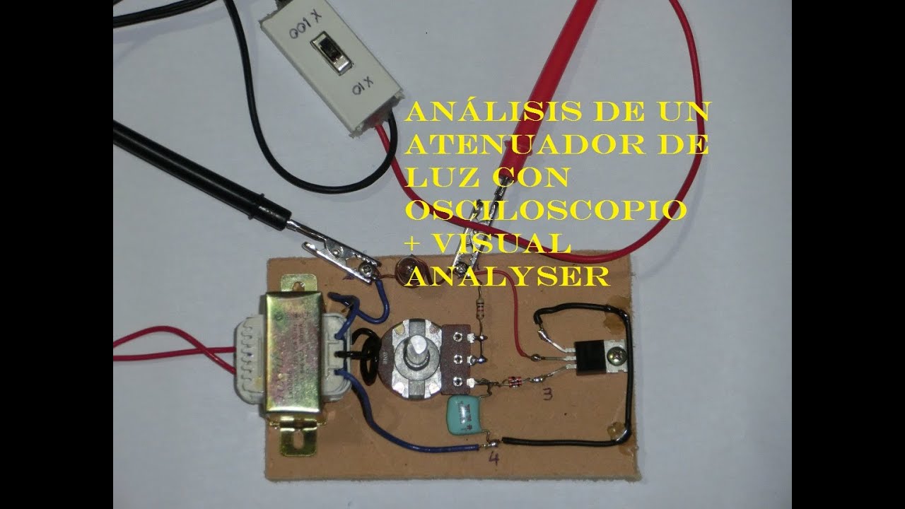 Análisis de un atenuador de luz dimmer con osciloscopio para PC (Triac)
