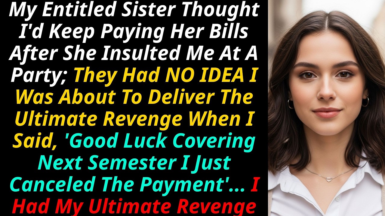 Sister Insulted Me at a Party—She Didn’t Expect Me to Cancel Her Tuition Right After