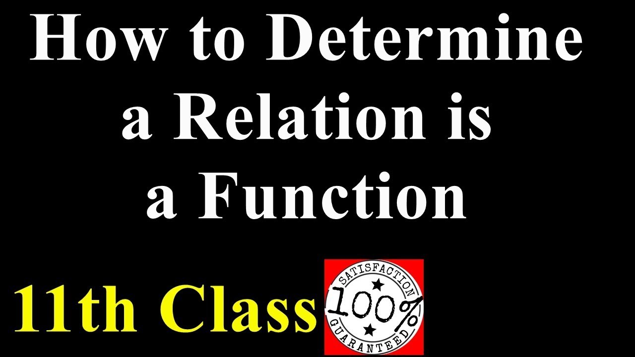Class 11 Maths  How to Determine a Relation is a Function cbse 2019 Q20