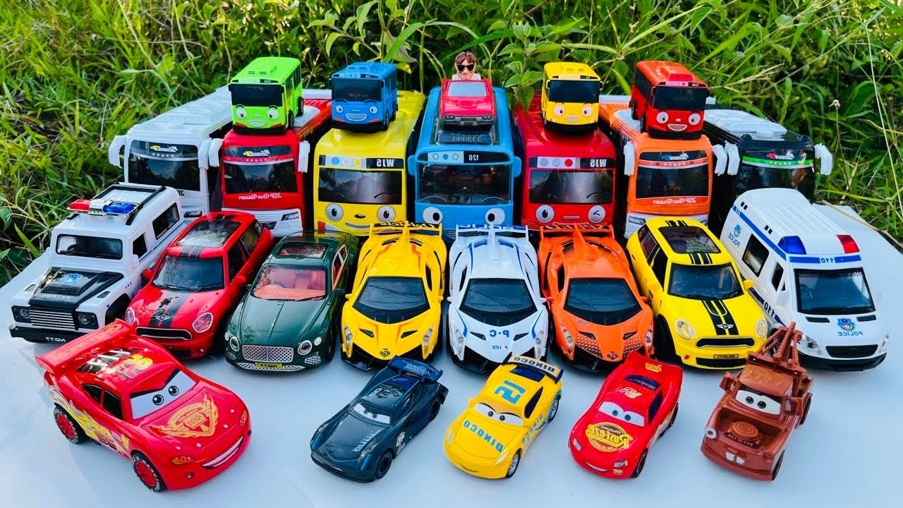Mobil Mobilan Bus Tayo, Mobil Polisi, Ambulance, Mcqueen, Mobil Balap, Lamborghini, Bus Basuri #5527