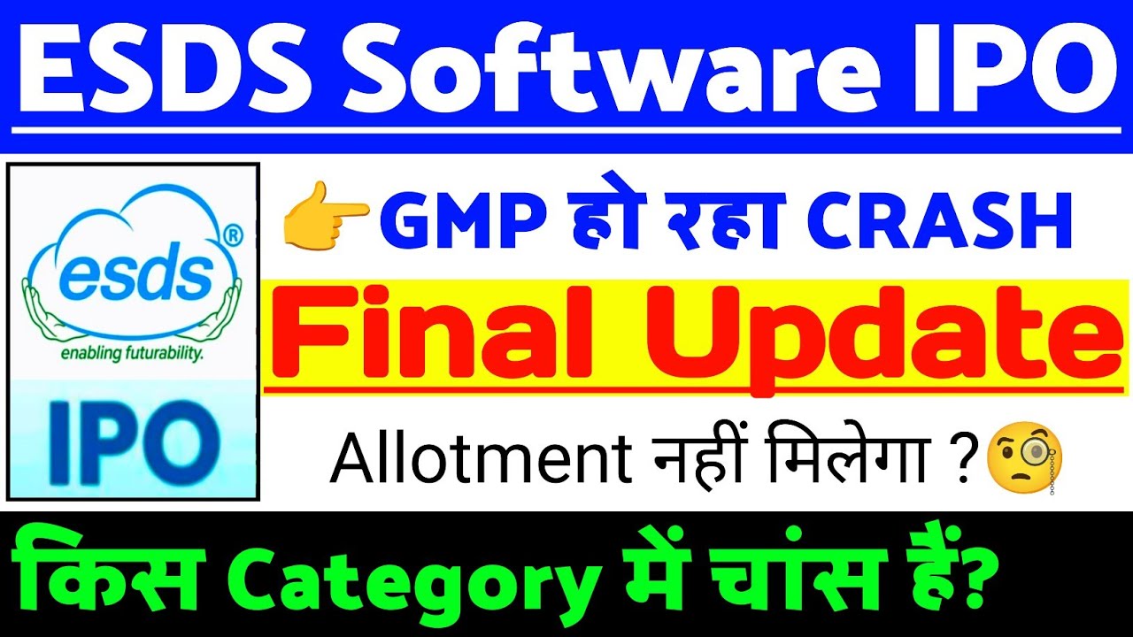 ESDS Software Solution IPO Final Update | ESDS Software Solution IPO GMP status ? | ESDS IPO news