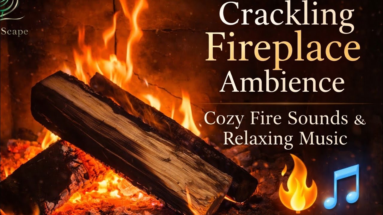 Crackling Fireplace Ambience 🔥 Cozy Fire Sounds & Relaxing Music