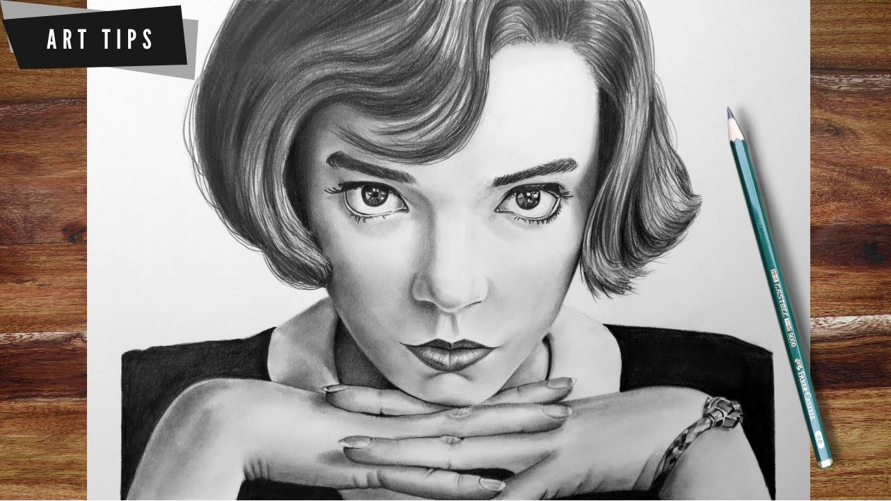 Anya Taylor-Joy Pencil Drawing | The Queen's Gambit